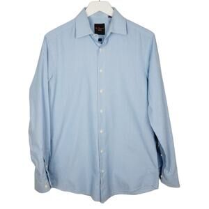 Ben Sherman Blue & White Micro Check Button Down Shirt Size 15 32/33 - Small